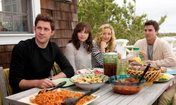 Ethan (John Krasinski), Rachel (Ginnifer Goodwin), Darcy (Kate Hudson) and Dex (Colin Egglesfield) sitting around a table.